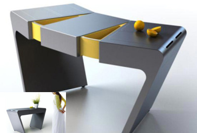 Servisný pult a stôl v jednom. Maximálne praktická vecička s minimálnou požiadavkou na priestor. Foto: Yankoodesign.com