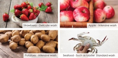 môžete v umývačke umývať potraviny-ovocie, zeleninu aj morské plody a ryby